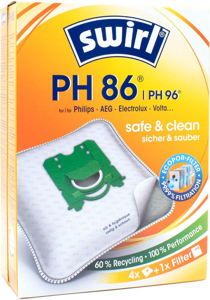 PakTrade 4 Staubsaugerbeutel + Deo-Perlen kompatibel mit Philips Hygiene - Specialist | kompatibel m