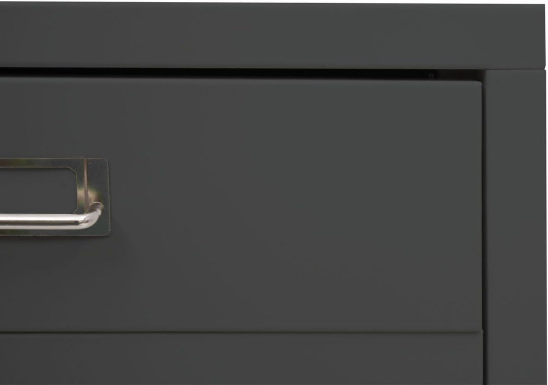 PROREGAL Rollcontainer, HxBxT 115x40x41 cm, Metall 8 Schubladen, Dunkelgrau, Schubladenschrank Stahl
