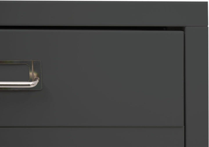 PROREGAL Rollcontainer, HxBxT 115x40x41 cm, Metall 8 Schubladen, Dunkelgrau, Schubladenschrank Stahl