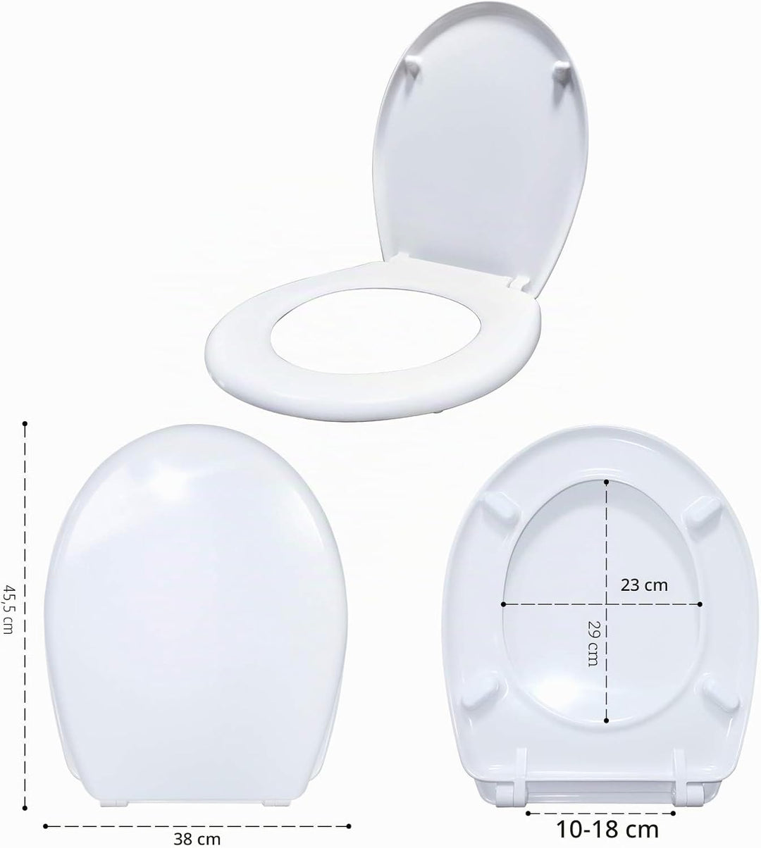 YZNAHRE WC-Sitz Toilettendeckel mit Soft-Close, Duroplast &amp; Edelstahl, Antistatisch &amp; Antibakteriell