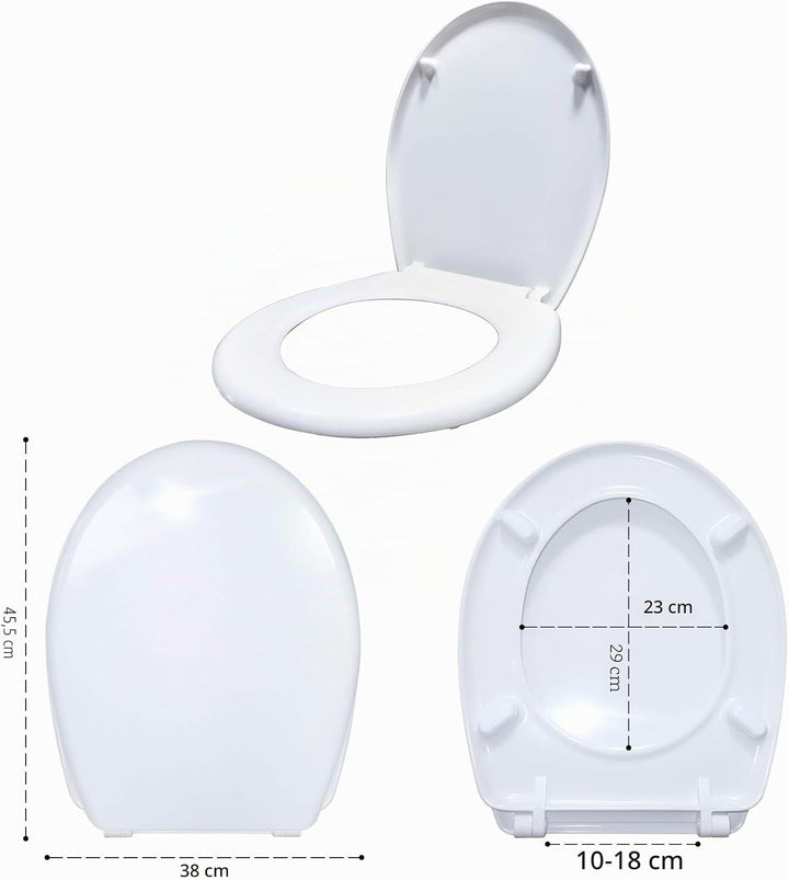 YZNAHRE WC-Sitz Toilettendeckel mit Soft-Close, Duroplast &amp; Edelstahl, Antistatisch &amp; Antibakteriell