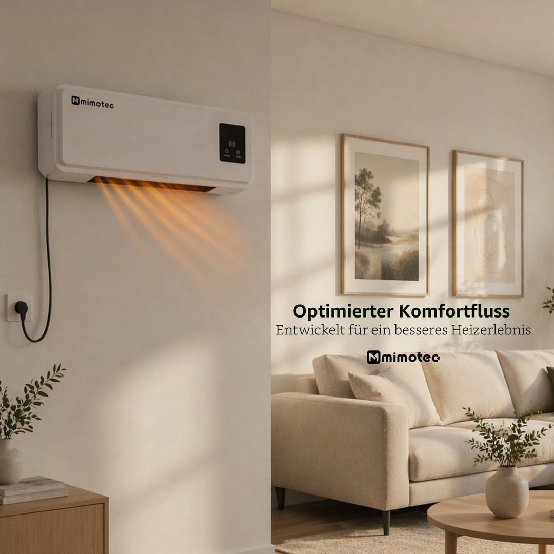 M Mimotec Wand-Heizlüfter 2000W, leise, mauer