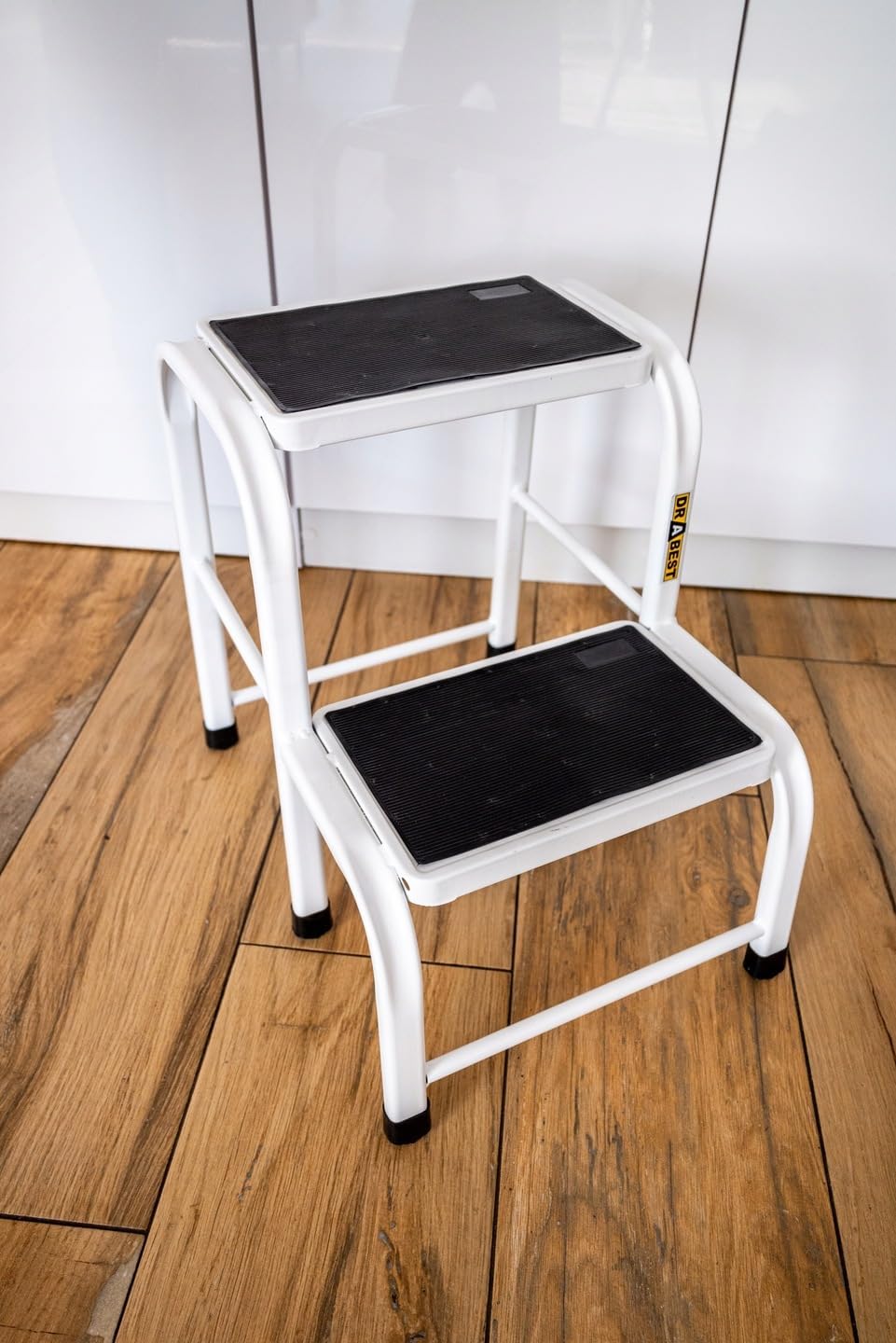 DRABEST - Tritthocker - 2 Stufen - Podest aus Aluminium - rutschfeste Oberfläche - 23 cm hoch - Trit
