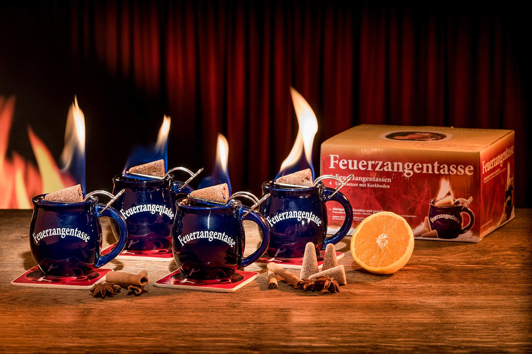 Feuerzangentasse 4er-Set, Blau - für, Blau