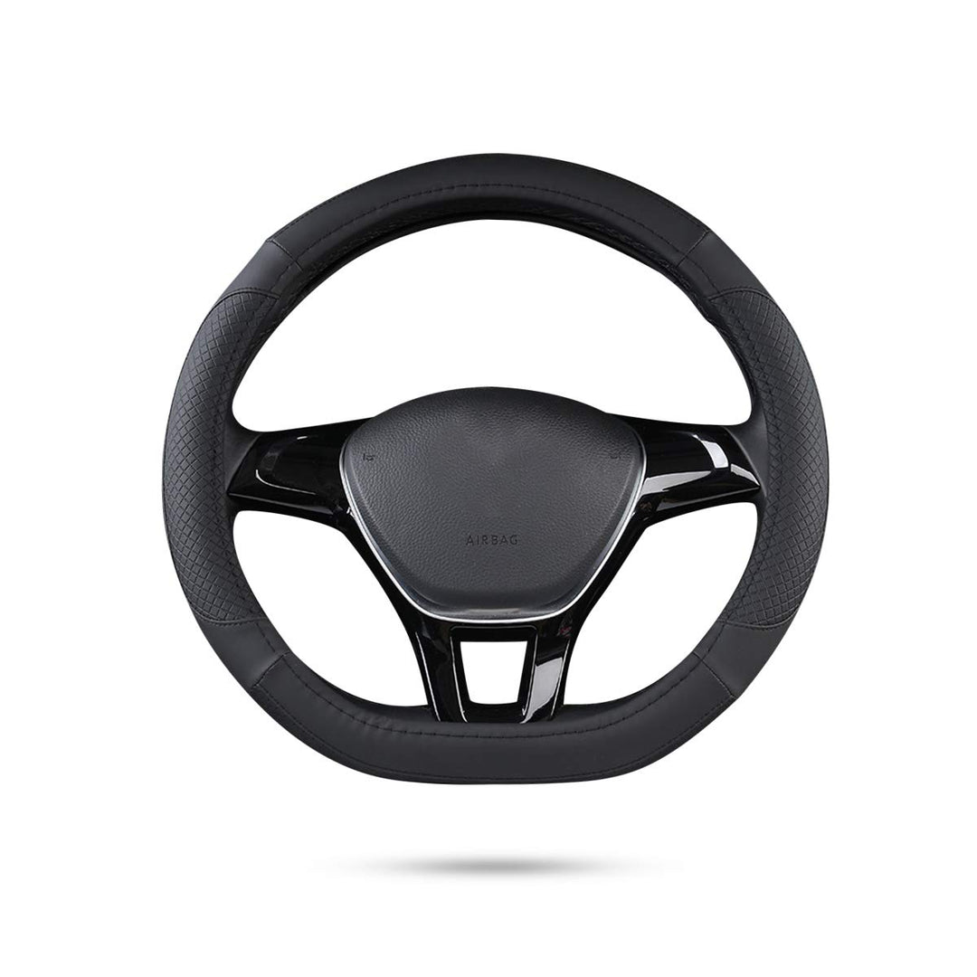 Ergocar Sport D-Form Auto Lenkradbezug Rutschfester Auto Lenkradschutz Mikrofaser PU Leder für Durch