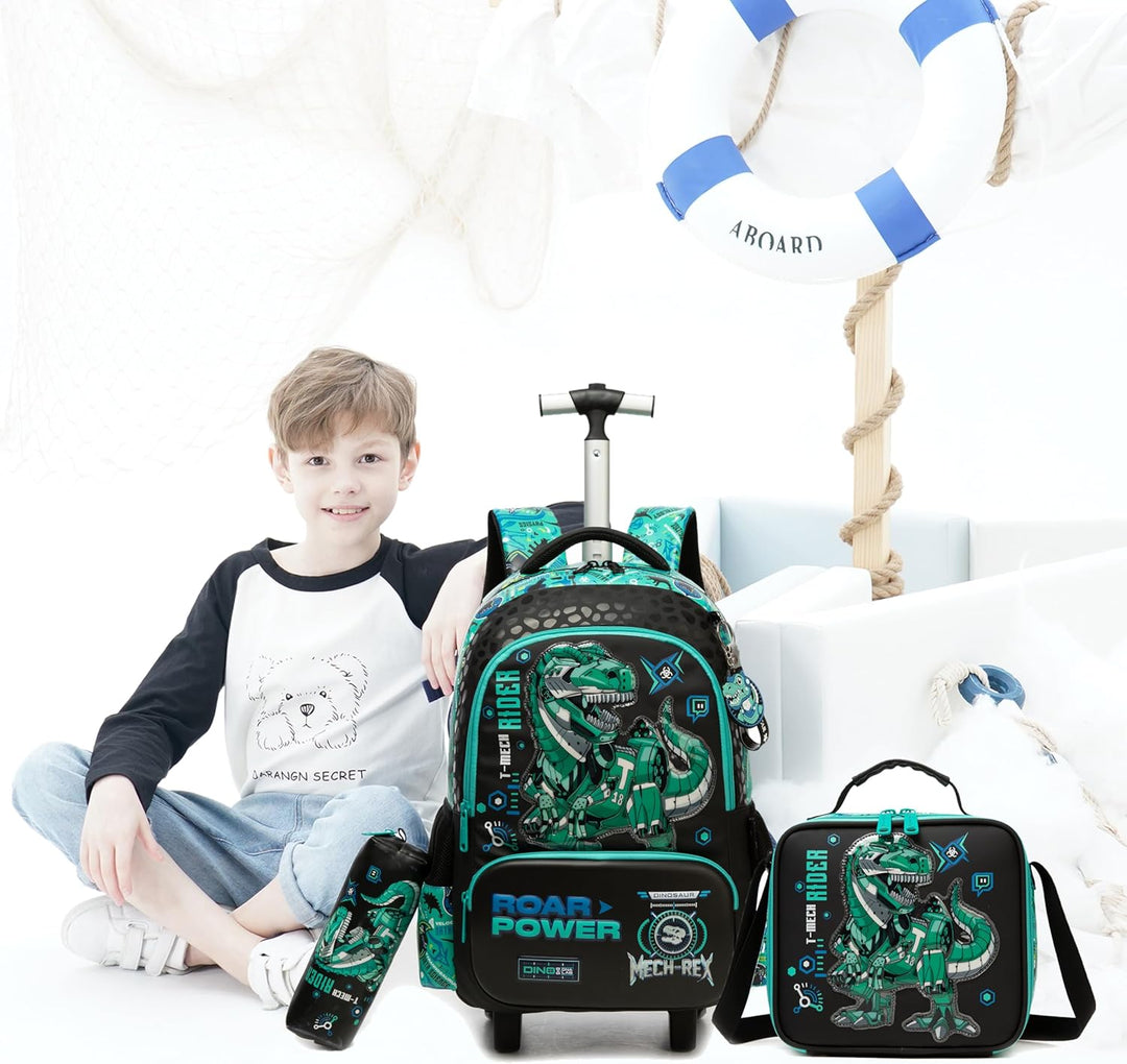 HTgroce Schulranzen mit Rollen, Rucksack mit Trolley für Kinder, Rucksack Trolley die erste Klasse G