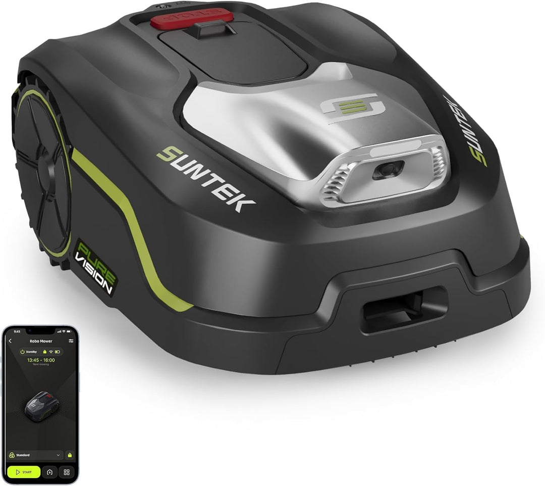 SUNTEK Mähroboter ohne begrenzungskabel AI Vision-Kamera, Rasenmäher Roboter, Max 600 m², Genaue Hin