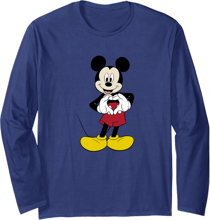 Disney Mickey Mouse Classic Heart Hands Give Love Langarmshirt