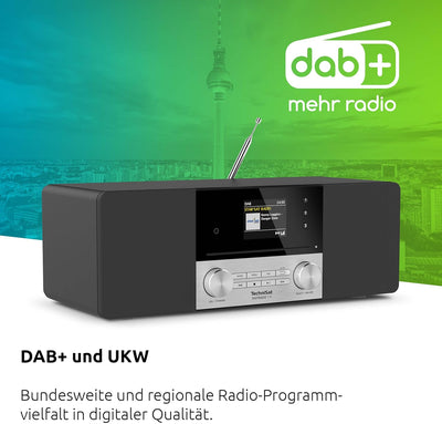 TechniSat DIGITRADIO 3 IR - Stereo DAB Radio Kompaktanlage (DAB+, UKW, CD-Player, Bluetooth, Interne