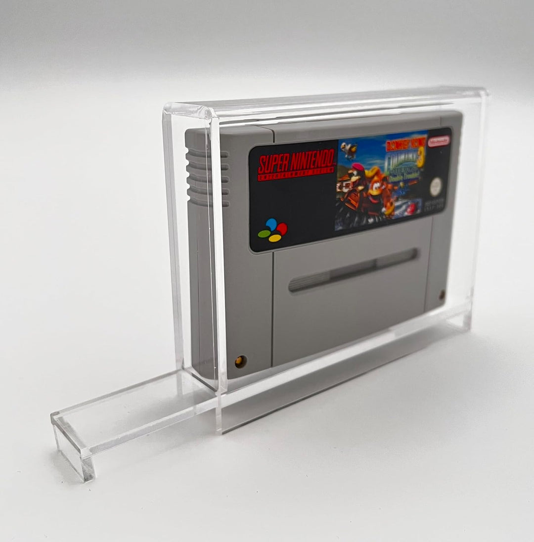 Reset Retro Acryl Box Case passend für Super Nintendo Modul SNES Transparent UV-Schutz 99,7%
