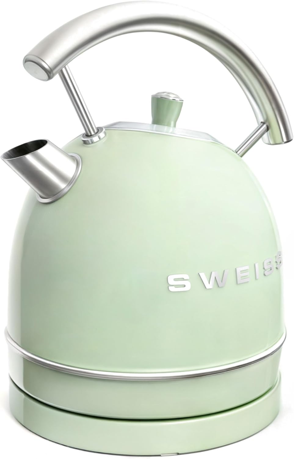 SWEISS Vintage Wasserkocher KTL7 1,8L, Praktische kompakte Edelstahl 2200W, Schnelles Kochen, Sichtb