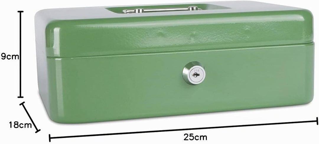 DONAU 5233001PL-06 Geldkassette, gross, 250 x 90 x 180 mm, grün 250 x 90 x 180 mm Grün, 250 x 90 x 1