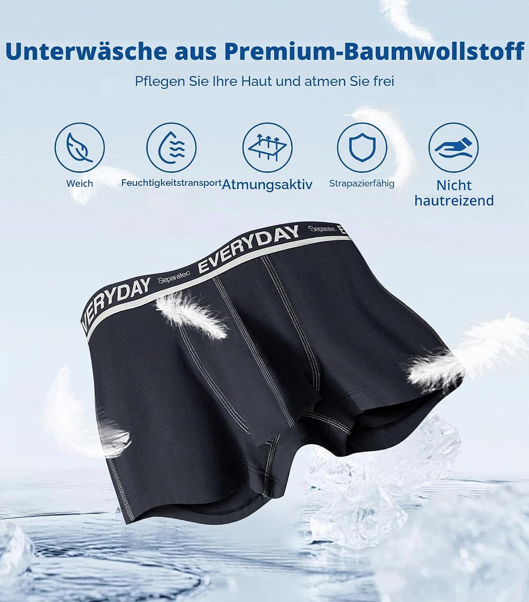 Separatec Boxershorts Herren 7er Pack aus Weicher Baumwolle Unterhosen Männer mit Unterstützender Se