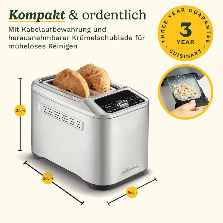 Cuisinart Smart Elite 2-Scheiben-Toaster | Extra-lange Schlitze für Artisan-Brote | Speichern Sie Ih