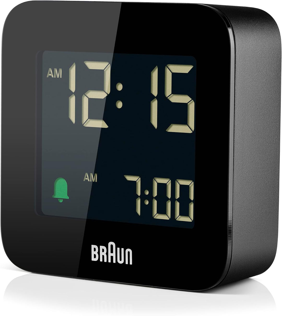 Braun Digitaler Reisewecker Schlummerfunktion, kompakte Grösse, Negatives LC-Display, Schnelleinstel