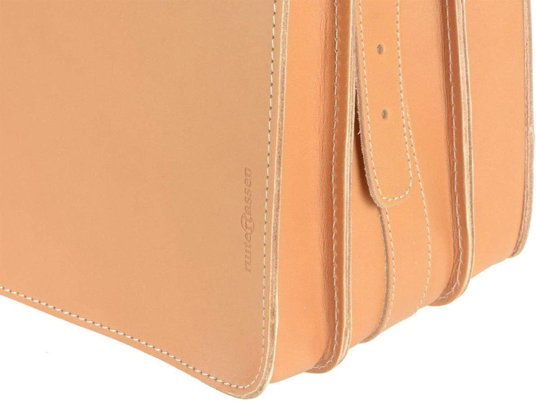 Ruitertassen Lehrertasche Leder XXL Damen Herren Schultasche Aktentasche Tasche 3 Fächer Natur gross
