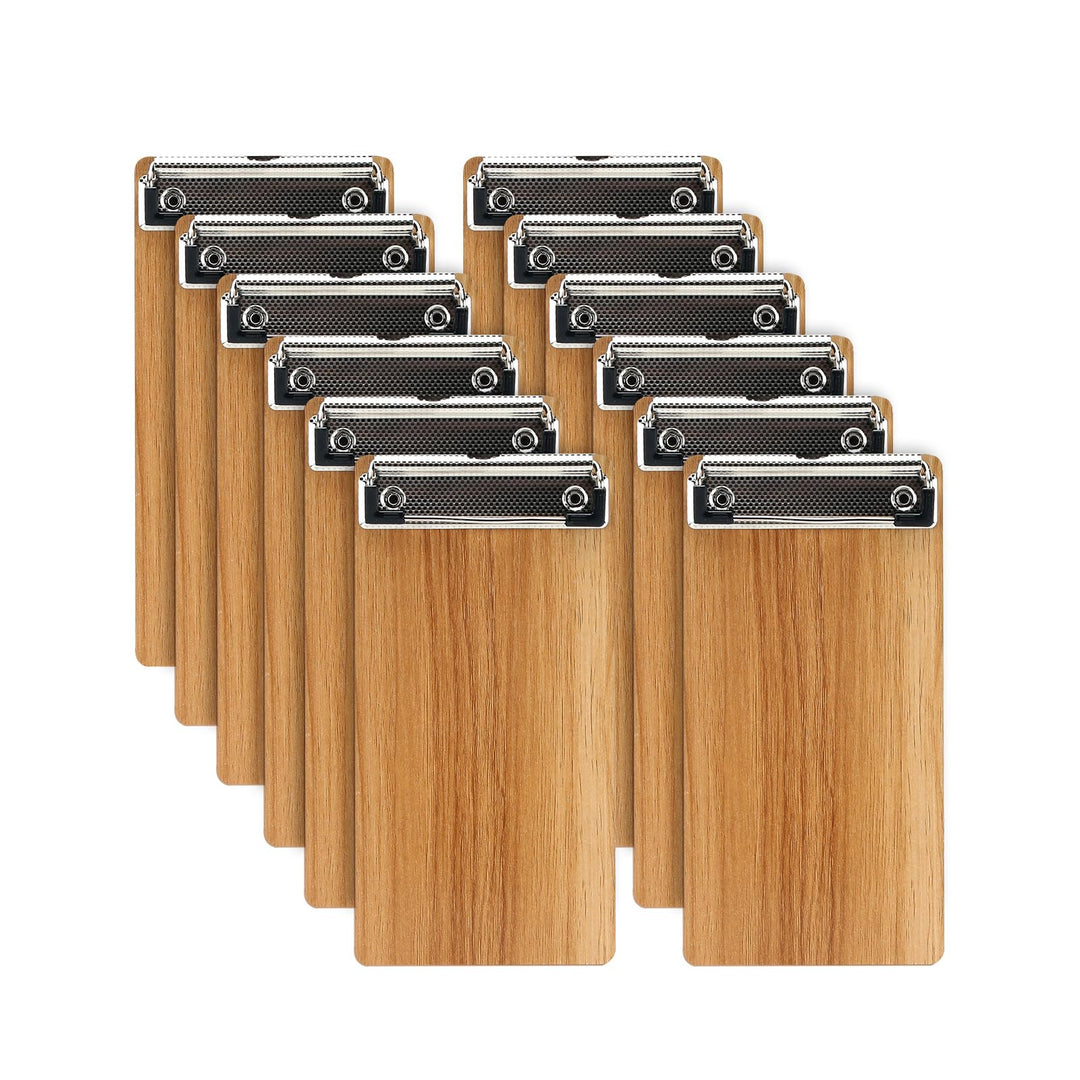 A6 Klemmbrett Holz,12 Stück Klemmbrett Schreibbrett mit Metalklemme,A6 Schreibplatte Klemmbretter Zw