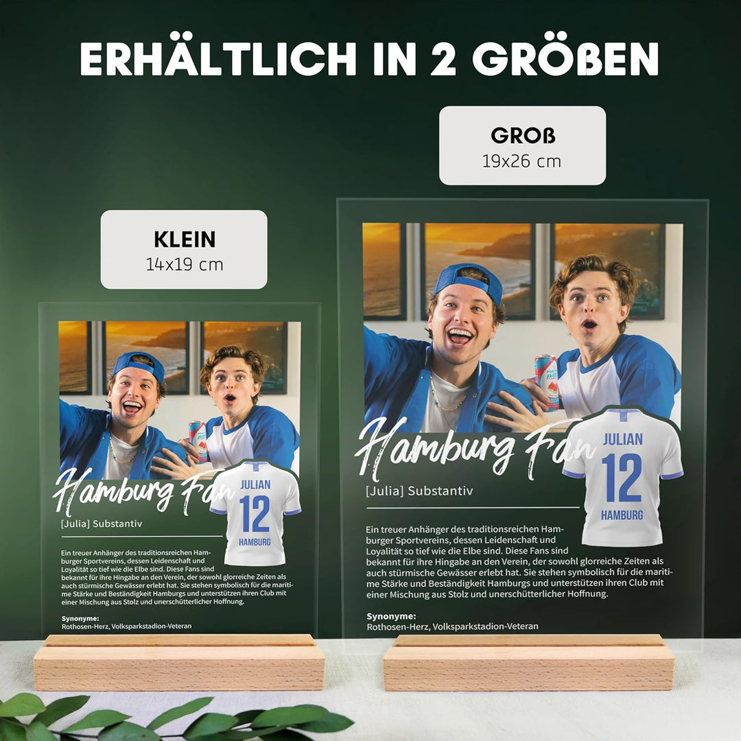 Hamburg Geschenk personalisiert - Acryl Geschenk - Definition: Hamburg Fan - Hamburg Fanartikel, Ham
