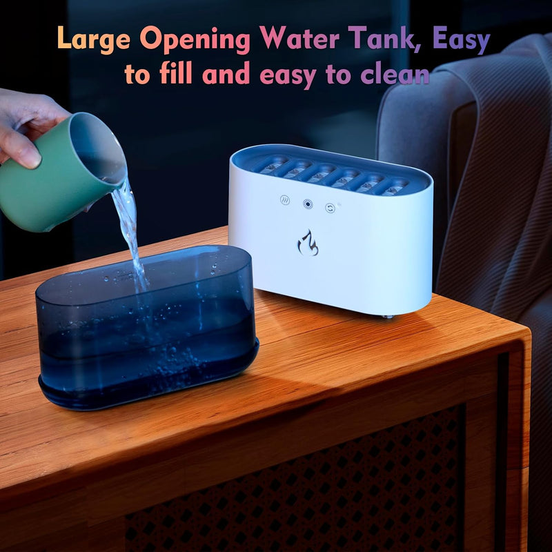 AiQInu Luftbefeuchter 900ML, Dynamischer Pick-up Humidifier Schlafzimmer mit 6 Düsen und 7 Farben LE