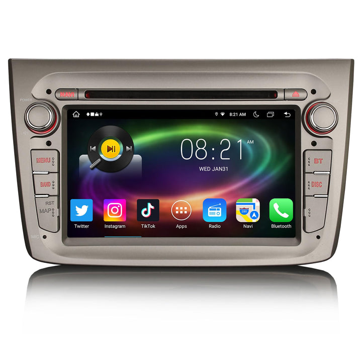 Erisin 8-Kern 4GB+64GB 7 Zoll Autoradio Android 14 GPS Navigation Für Alfa Romeo Mito Unterstützt Bl