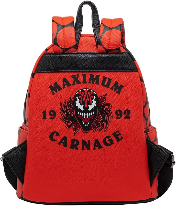 Loungefly Marvel Glow in the Dark Carnage Cosplay Mini-Rucksack, Mehrfarbig, Einheitsgrösse, MVBK021