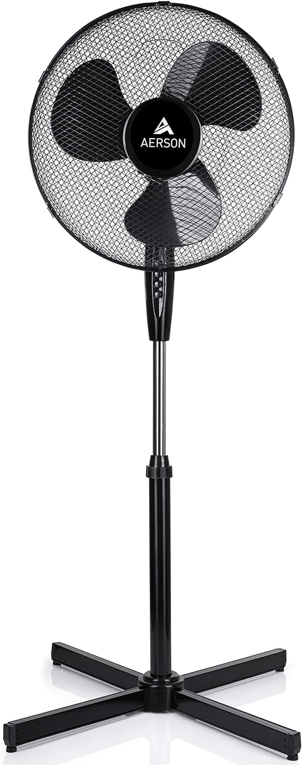 TRESKO AERSON Standventilator 40cm | Ventilator höhenverstellbar bis 120cm | hoher Luftdurchsatz und