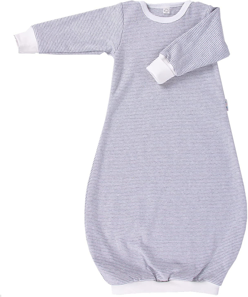Popolini Schlupf-Schlafsack Schlafhemd Bio-Baumwolle (50/56, grau-ecru) 50/56 Grau-ecru, 50/56 Grau-