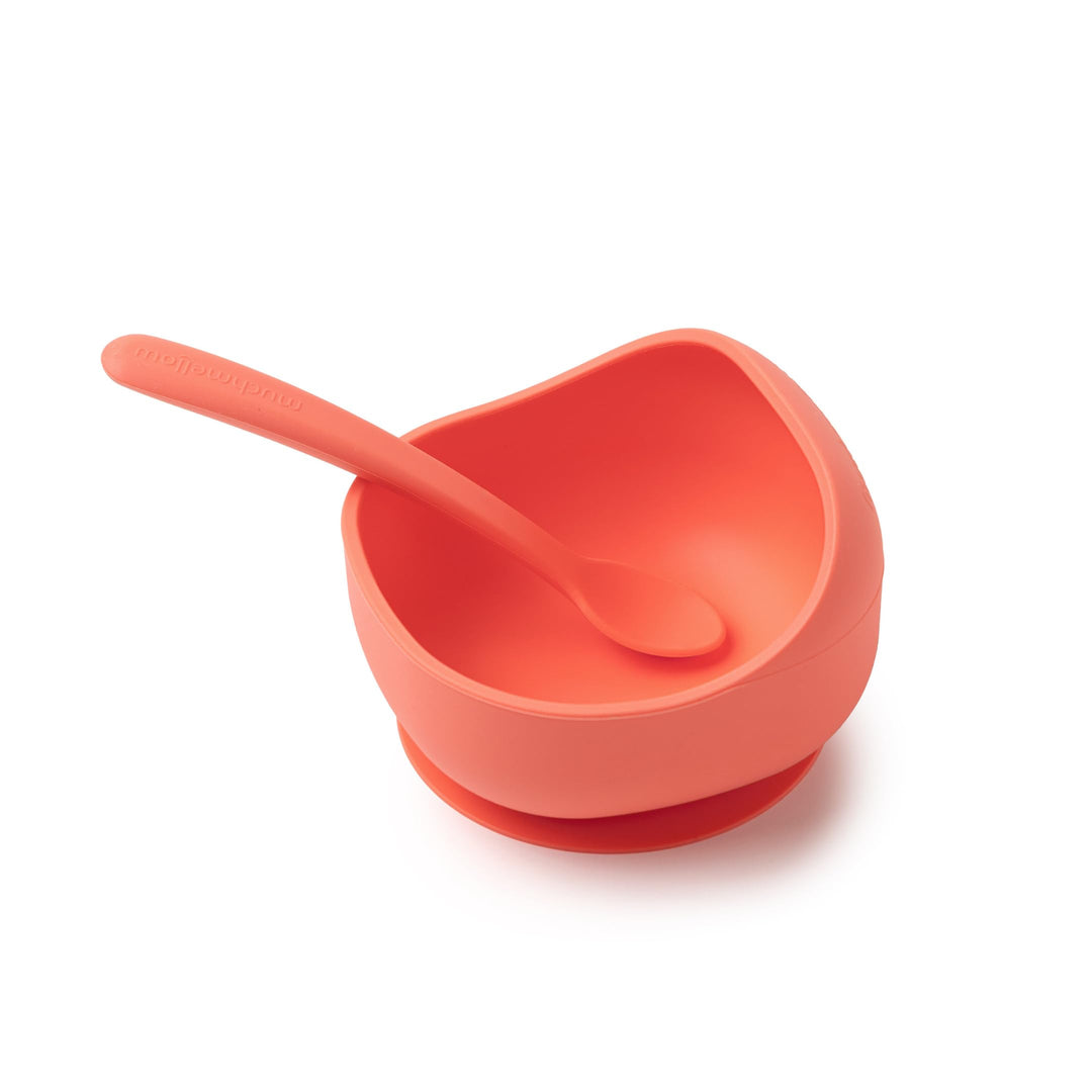 Muchmellow - Silikon Kinder Geschirrset 2-teilig, MADE in ITALY, Schale mit Anti-Rutsch-Saugnapf, We
