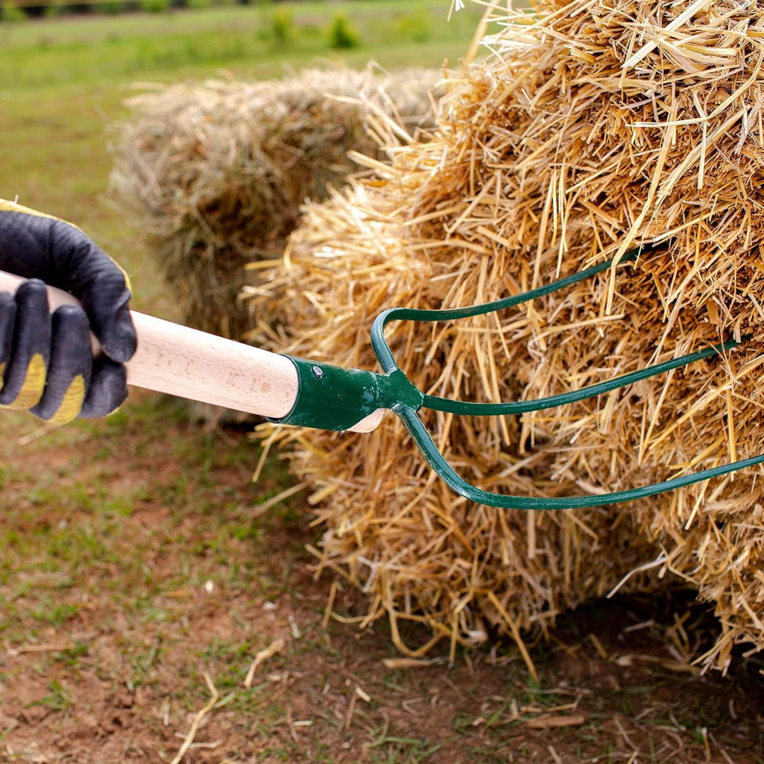 KADAX Heugabel, Forke, Spatengabel, Grabegabel, Mistgabel, Gabel für Garten, Drahtgabel mit Holzstie
