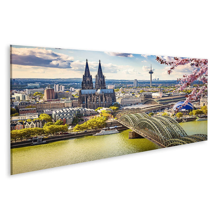 islandburner Bild auf Leinwand Luftbild Von Köln Bilder Wandbilder Poster Leinwand 120x40cm - Panora