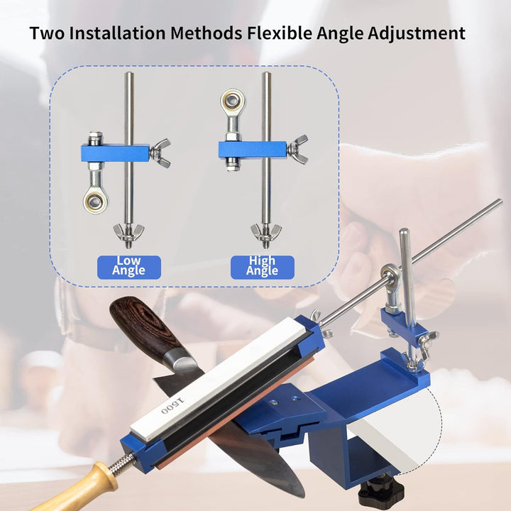 CWOVRS Messerschärfer Profi, Professioneller Messerschärfsystem mit Schnellspann-Design, Festwinkel