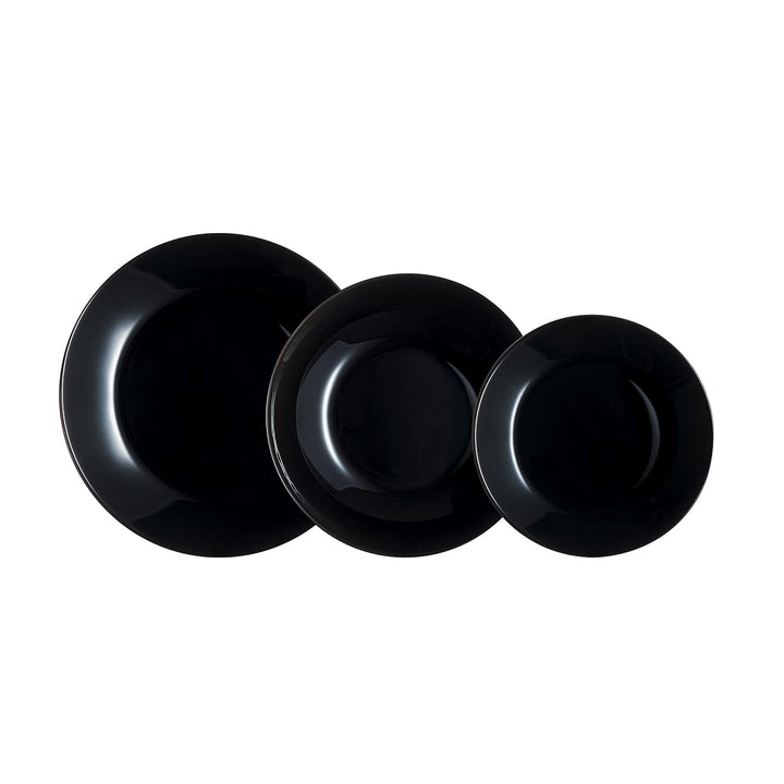 Luminarc Arcopal Zelie Black Glasgeschirr-Set, 12-teilig, 4-Sitzer, schwarz