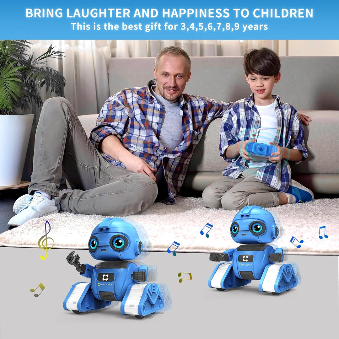 Roboter Spielzeug für Kinder – Wiederaufladbar, LED-Augen und Musik, RC-Roboter mit Gestensensor für