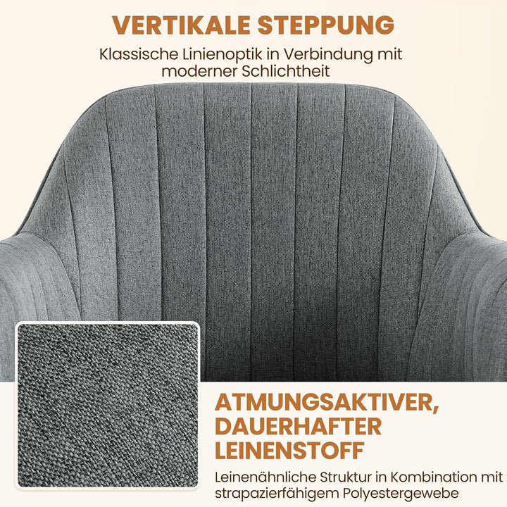 Yaheetech Homeoffice Stuhl, Schminkstuhl, Schreibtischstuhl, höhenverstellbar Drehstuhl, Bürostuhl m