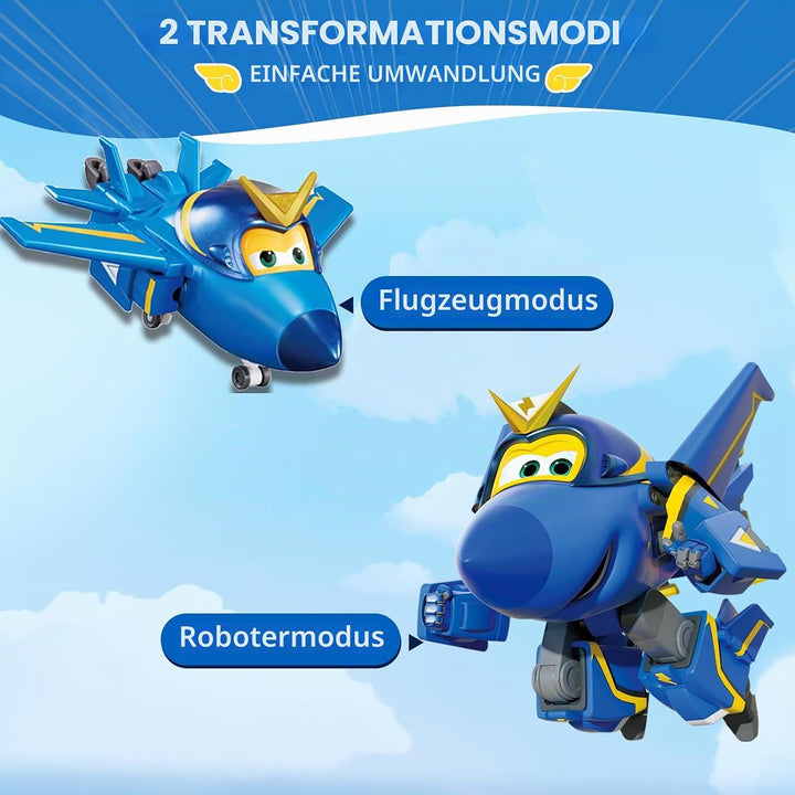 Super Wings Jerome Flugzeug, umwandelbares Spielzeug und Roboterfigur, Cartoon-Spielzeug für Kinder