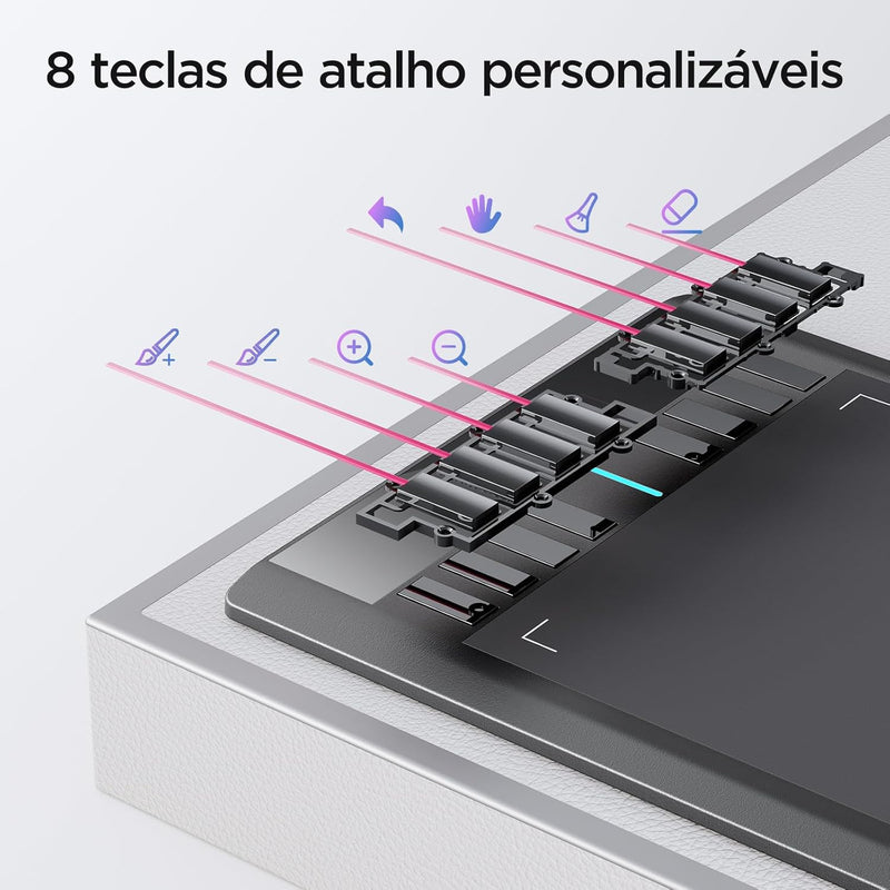 UGEE Zeichentablett für PC M708, 10 Zoll Grafiktablett ohne Display, 266RPS OSU Stifttablett, Zeiche