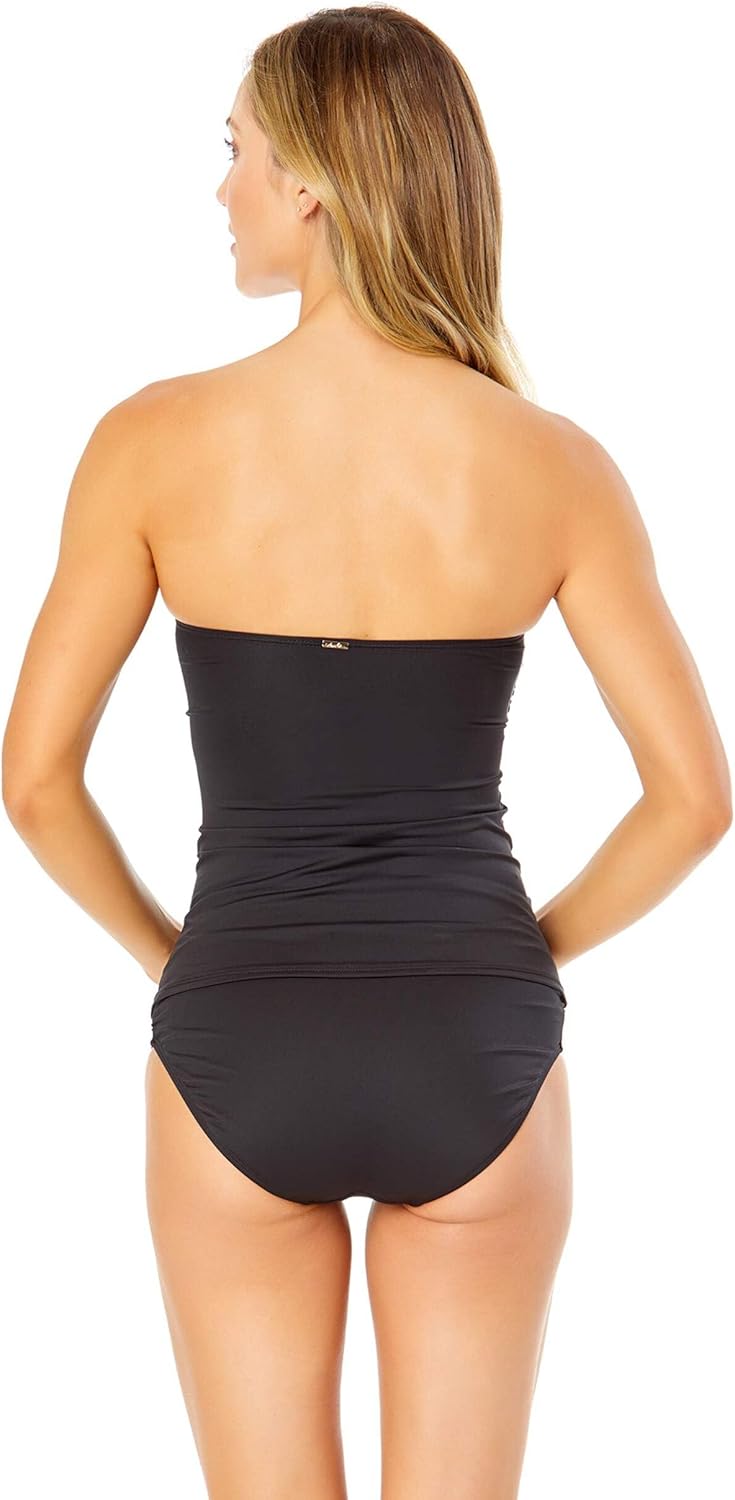 Anne Cole Damen Damen Bandeau-Tankini mit Gedrehter Vorderseite Tankini-Oberteil XS Schwarz I, XS Sc