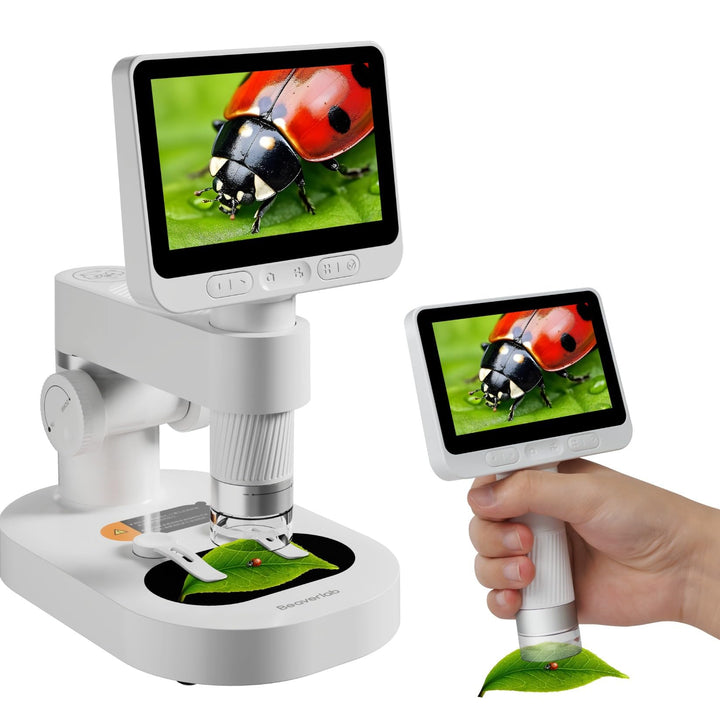 BEAVERLAB 4,0" IPS digitales Mikroskop 100X-1600X, Handheld Microscope 1080P HD Taschenmikroskop WiF