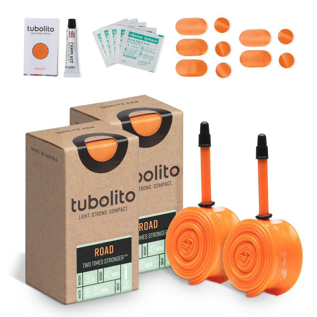 Tubolito Road 700C x 18-32mm Tube | Light, Strong & Compact | Rim & Disc Brake Compatibility | 2X Pu