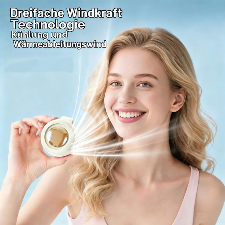 Tragbarer Clip Ventilator, Mini Ventilator mit Clip, T-Shirt Ventilator, 3 Geschwindigkeiten Leiser