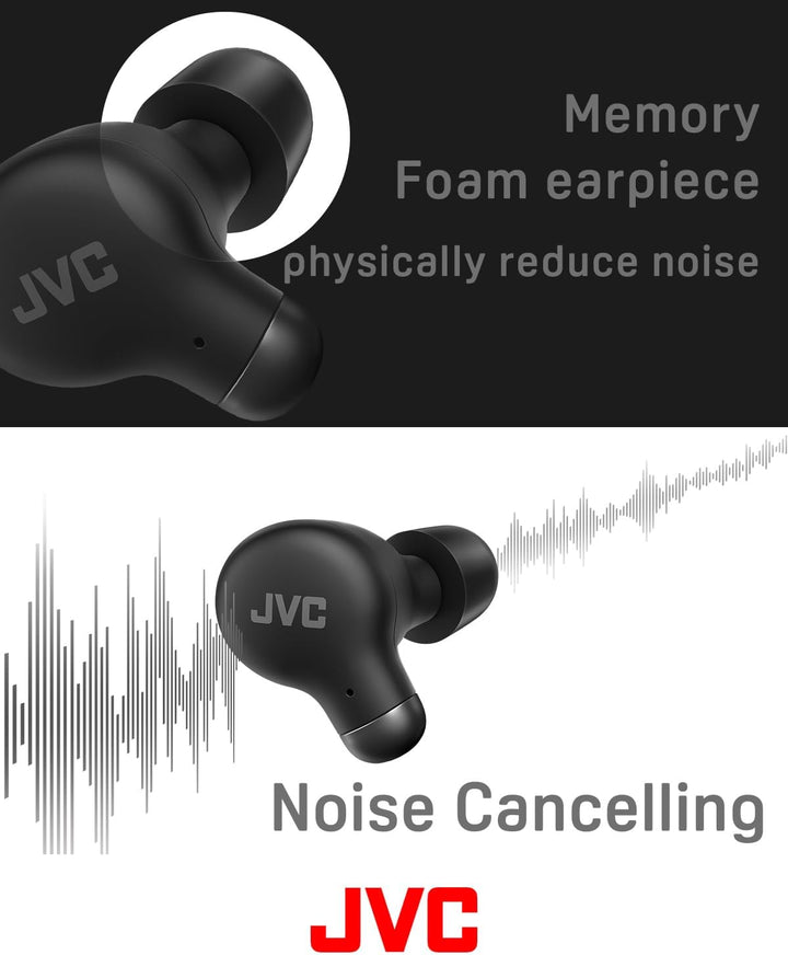 JVC HA-Z250T-B True Wireless Kopfhörer mit aktiver Geräuschunterdrückung, weiche & komfortable Memor