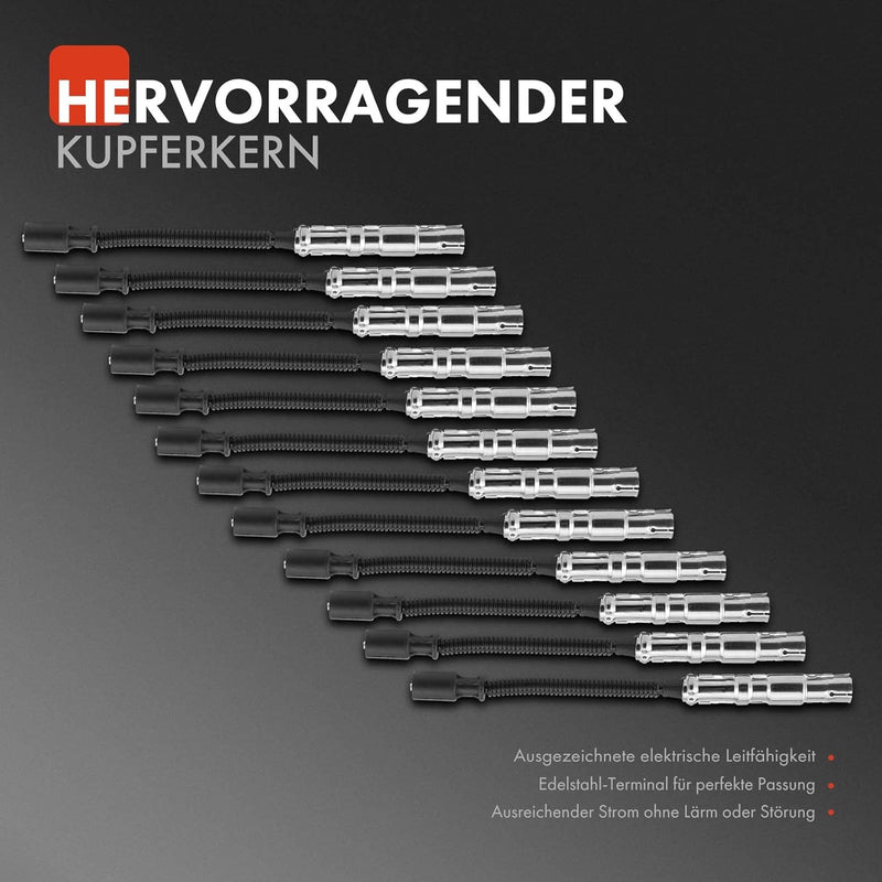 Frankberg 12x Zündkabel Kompatibel mit Crossfire 2003-2008 W202 C240 C280 1997-2000 S202 C240 C280 1