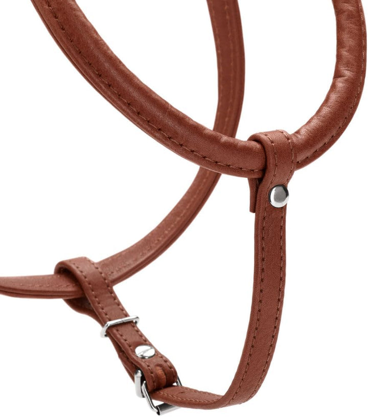 Hunter Hundegeschirr Round &amp; Soft Canadian UP, Farbe: Cognac, weiches, geschmeidiges Leder, rundgenä