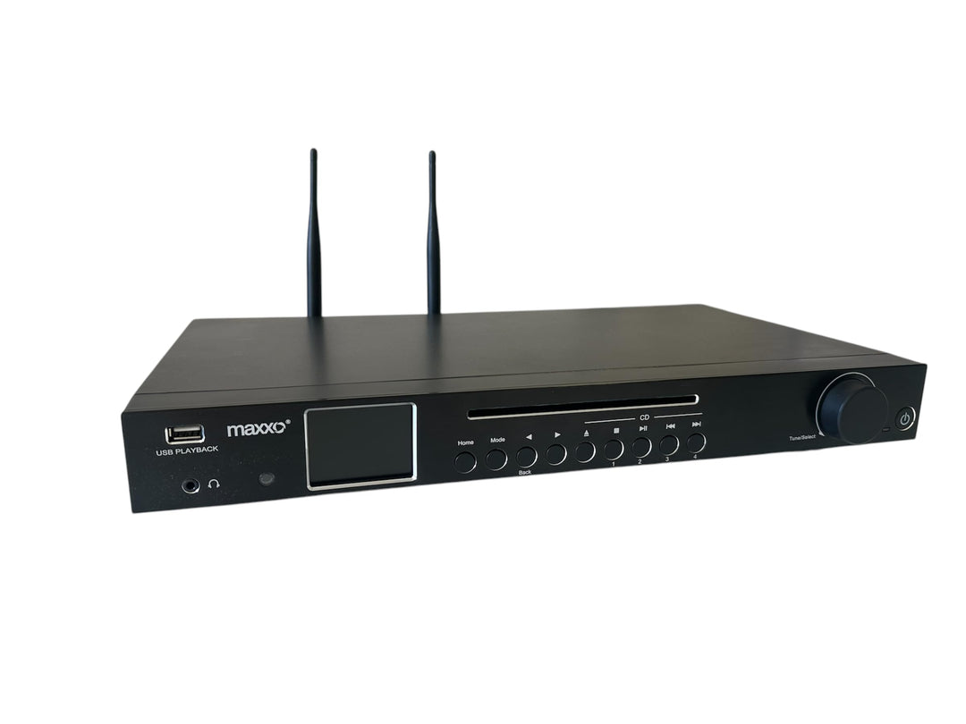 Maxxo TR04CD Hi-Fi Tuner, Digitalradio mit DAB+, FM, Internetradio, CD-Player, Bluetooth, Wi-Fi, Spo