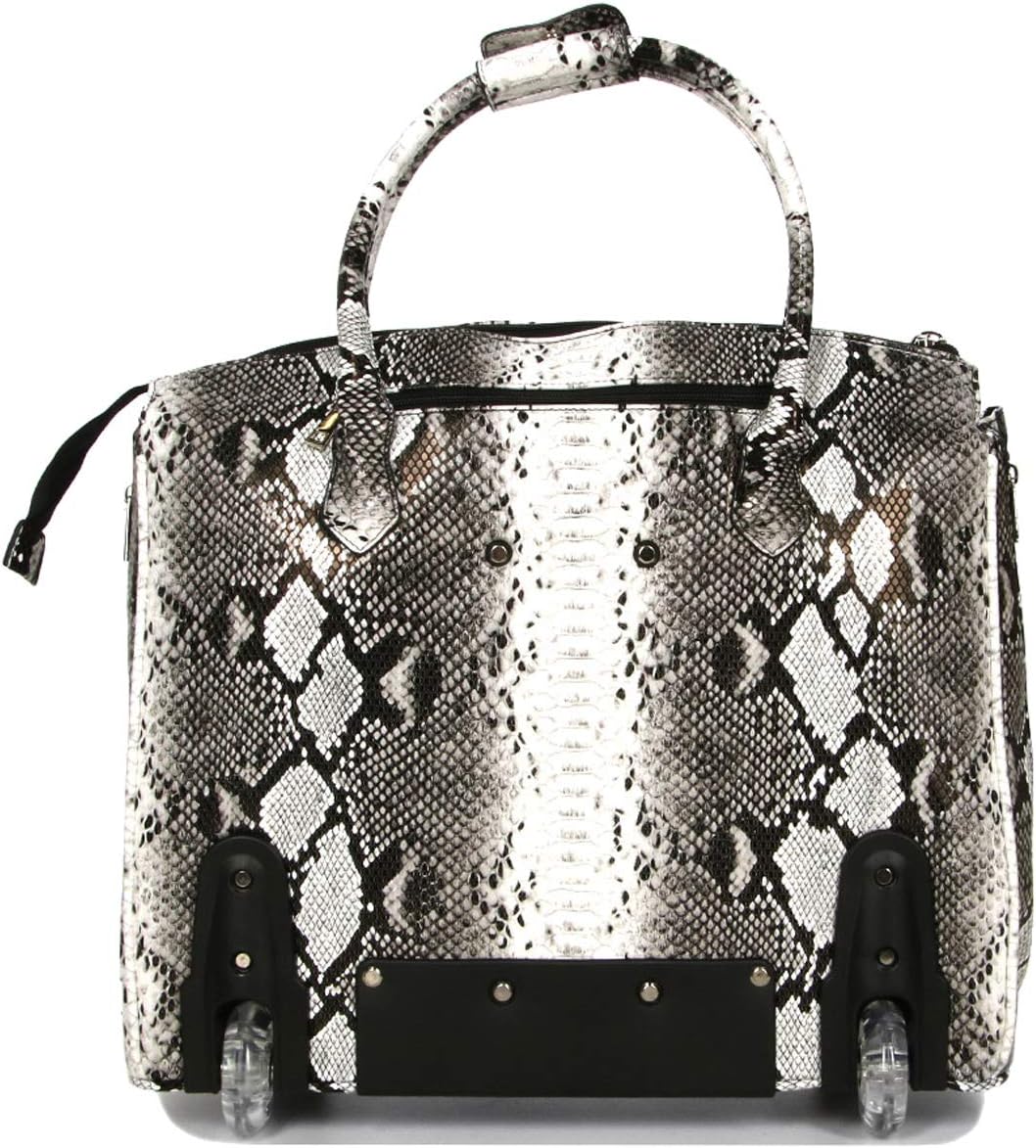 Bowatex Luxus Damen Akten Laptoptasche 2 Rollen Trolley Weiss Bunt Olivia Lauren
