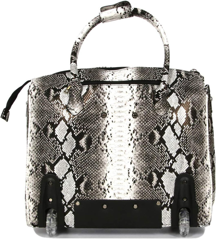 Bowatex Luxus Damen Akten Laptoptasche 2 Rollen Trolley Weiss Bunt Olivia Lauren