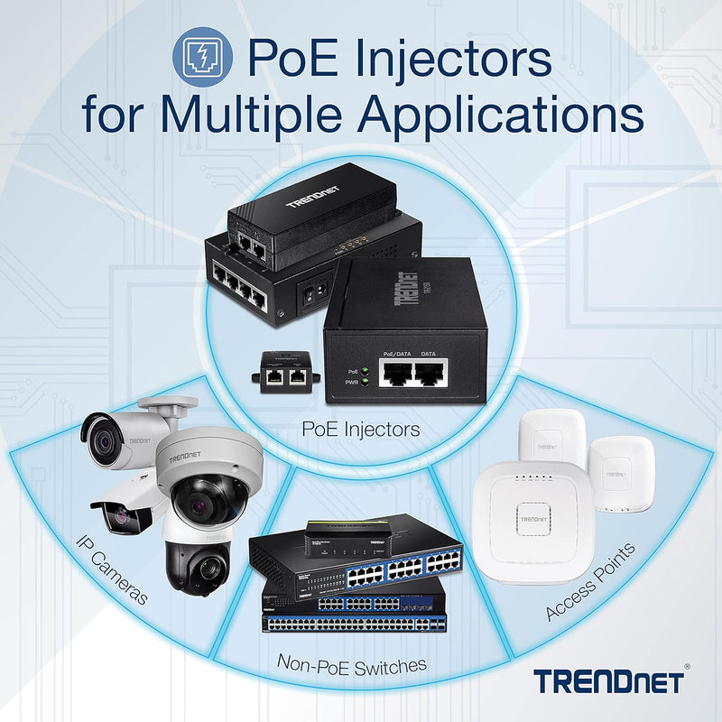 TRENDnet TPE-147GI 65W 4-Port Gigabit PoE+ Injector Ultra 4 Port Injektor, Ultra 4 Port Injektor