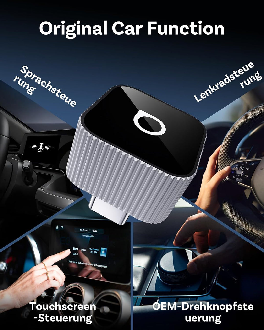 OTTOCAST MINI 3.0 Slim 2026 Upgrade Wireless CarPlay & Android Auto Adapter, 2-in-1 Dongle, Wandelt