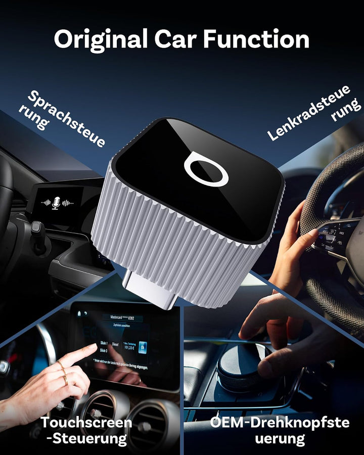OTTOCAST MINI 3.0 Slim 2026 Upgrade Wireless CarPlay & Android Auto Adapter, 2-in-1 Dongle, Wandelt