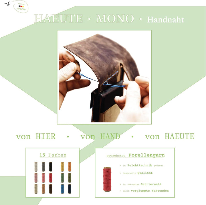 grauer Männer Leder Geldbeutel, klein & metallfrei
